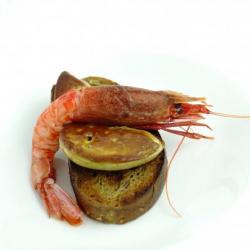 Foie Gras con gambero rosso